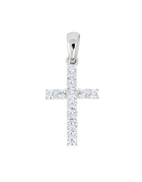 Lykken Crosses white gold cross pendant 15 x 8,5 mm