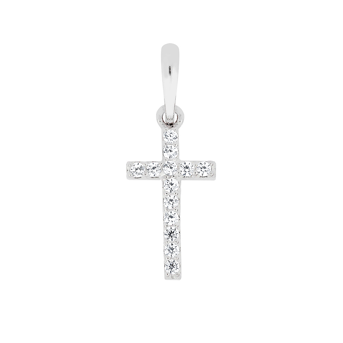 Lykka Crosses white gold cross pendant 12 x 6 mm