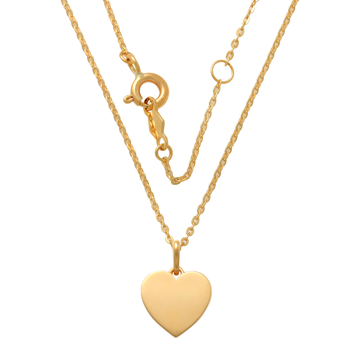 Lykka Casuals gold necklace engravable heart 42+3cm