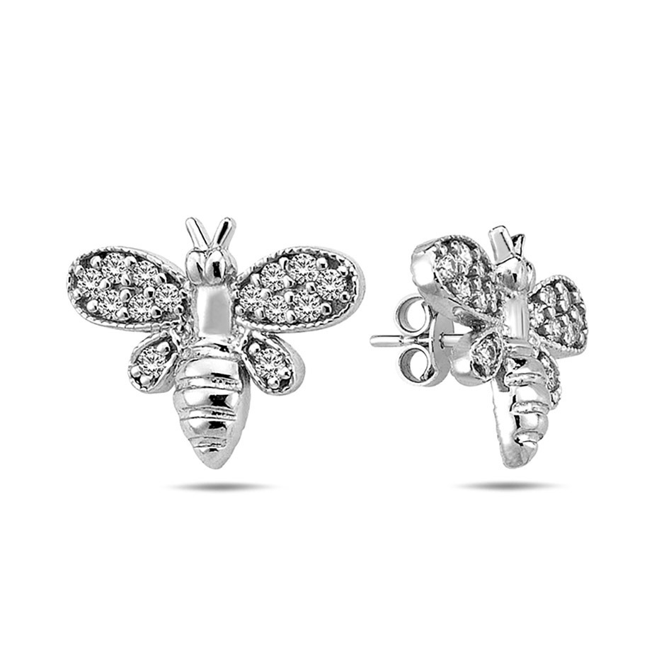 Lykka Symbols firefly silver earrings