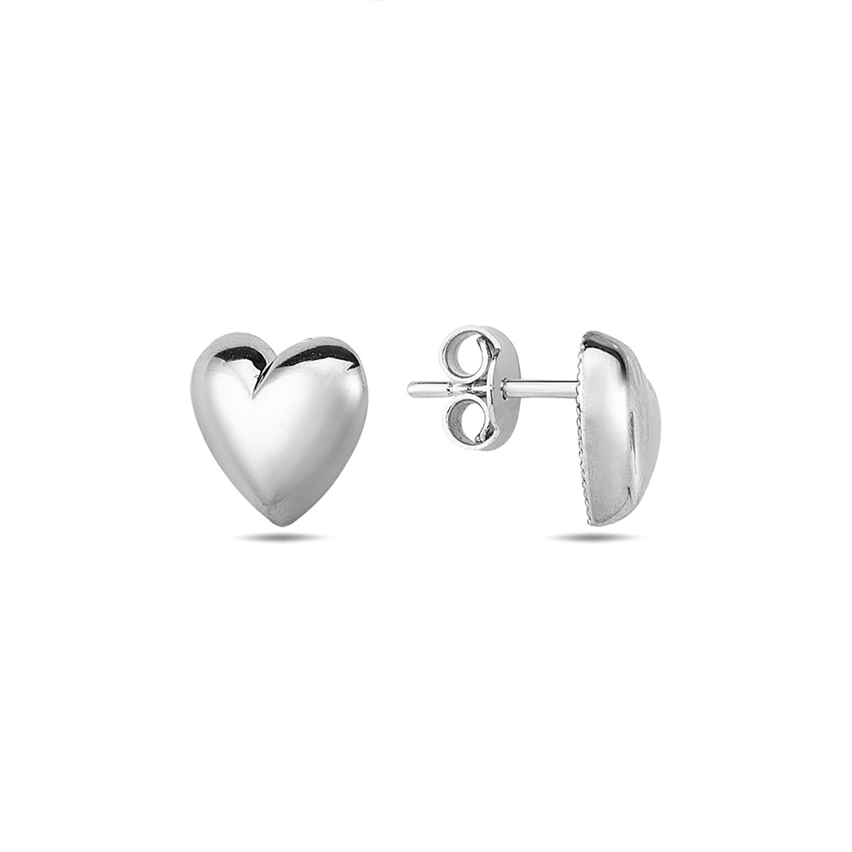 Lykka Hearts plain silver earrings