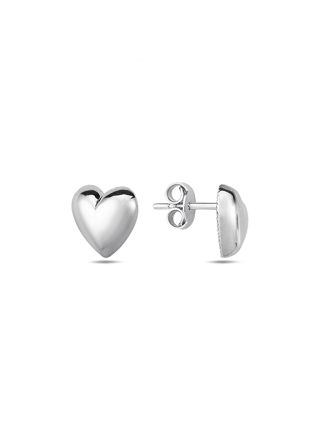 Lykka Hearts plain silver earrings
