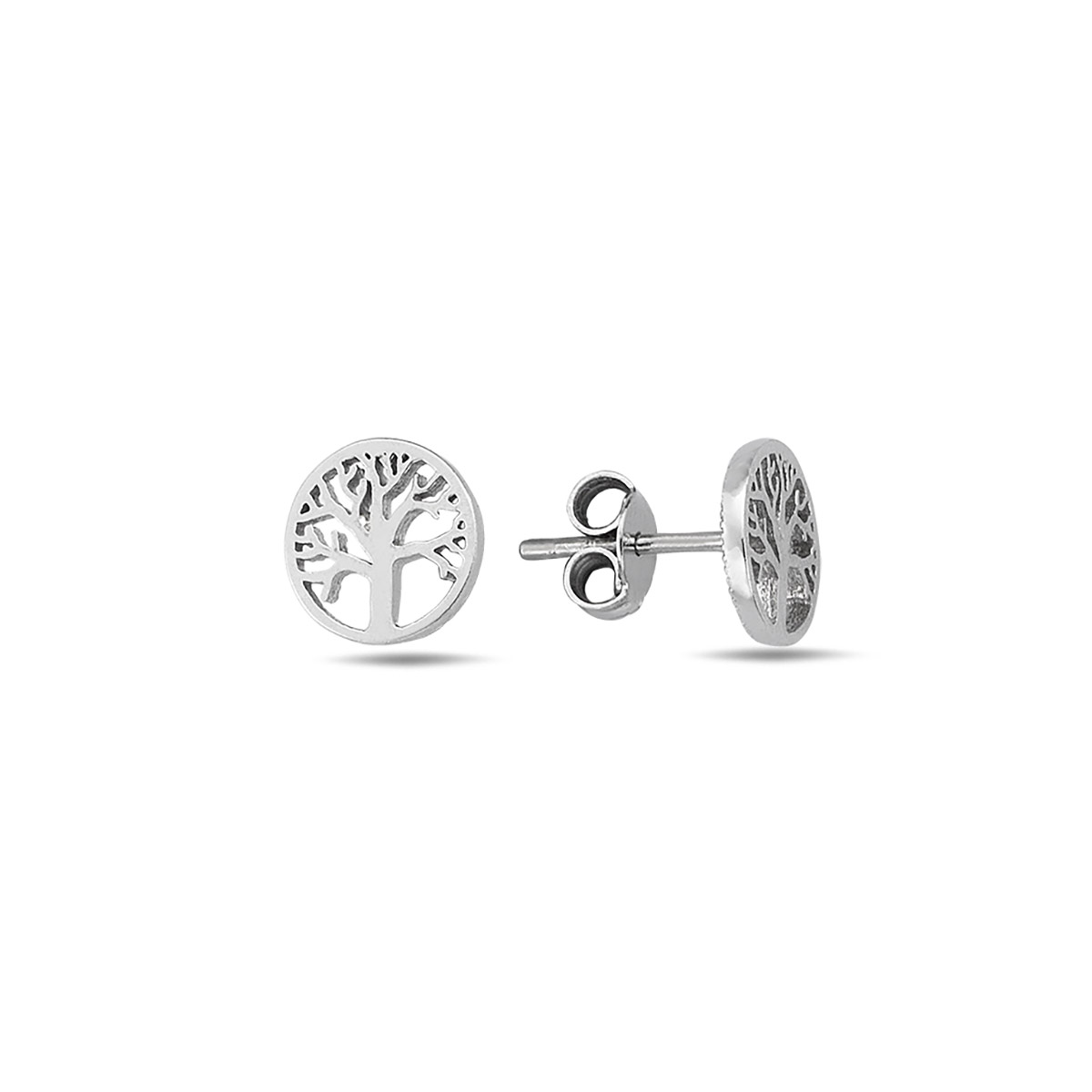 Lykka Symbols Tree of life silver stud earrings