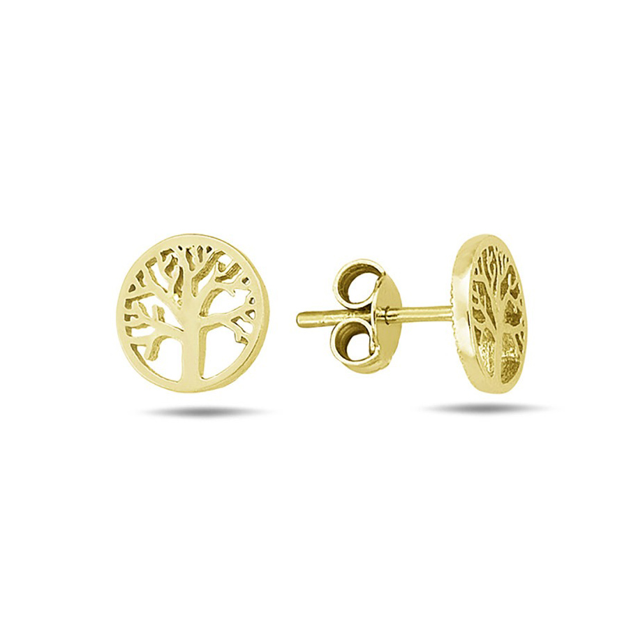 Lykken Symbols Tree of life goldplated silver earrings