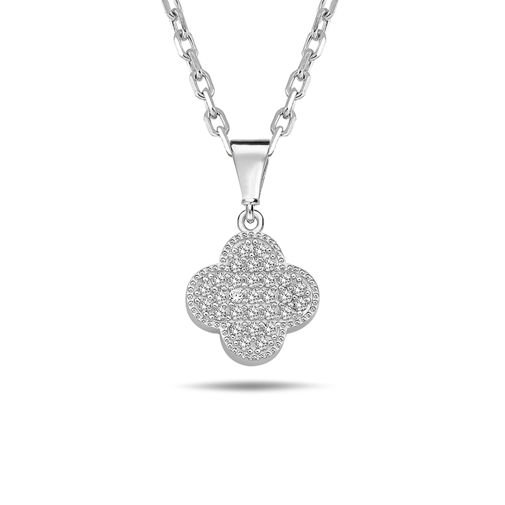 Lykka Symbols silver necklace with four clover