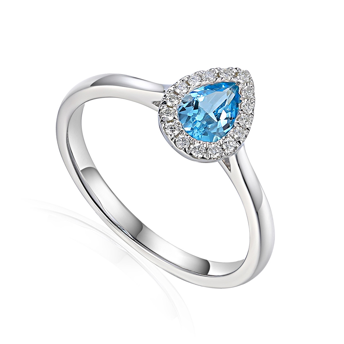 Lykka Elegance diamond ring with topaz 0,07 ct