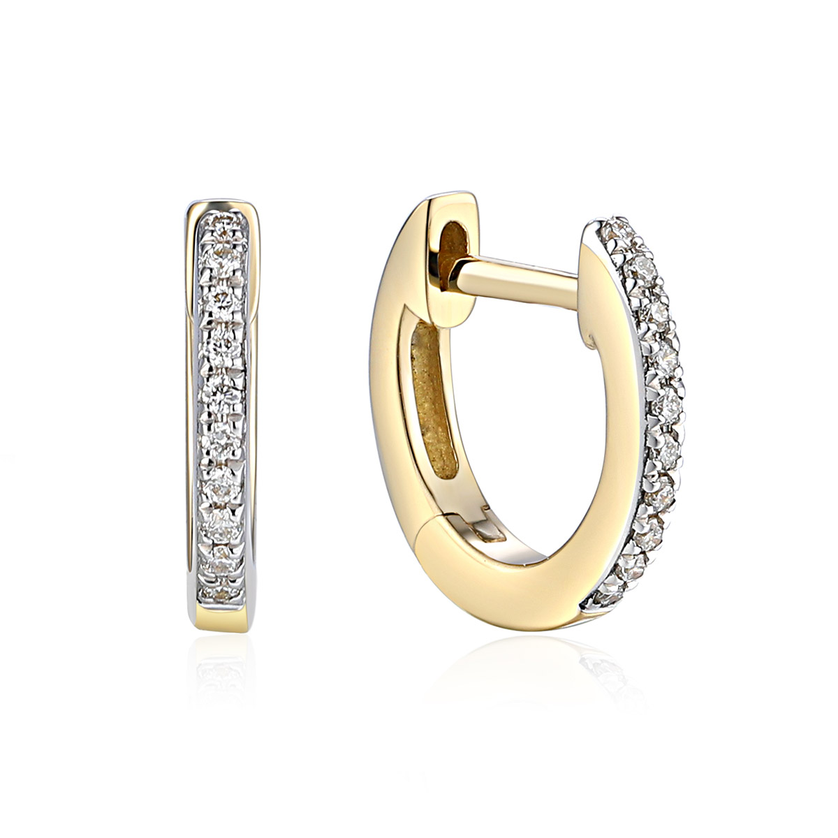 Lykka Elegance golden diamond earrings 9.8mm 