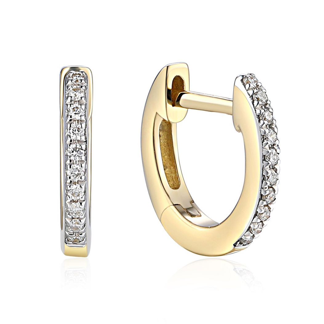Lykka Elegance golden diamond earrings 9.8mm 