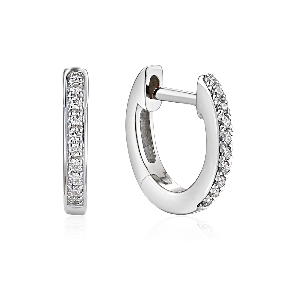 Lykka Elegance white gold diamond earrings 9.8mm 