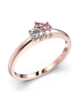 Festive Nadja Bloom Pink cluster rose gold gemstone diamond ring 691-017P-PK