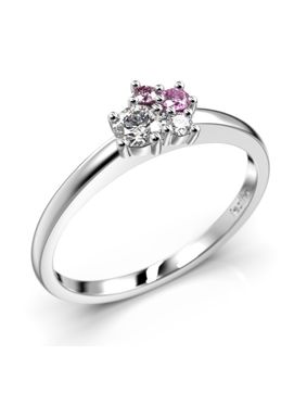 Festive Nadja Bloom Pink cluster white gold gemstone diamond ring 691-017P-VK