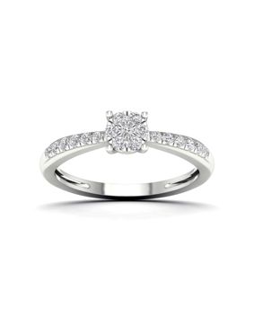 Lykken Elegance white gold diamond ring 0.20 ct side-stone halo