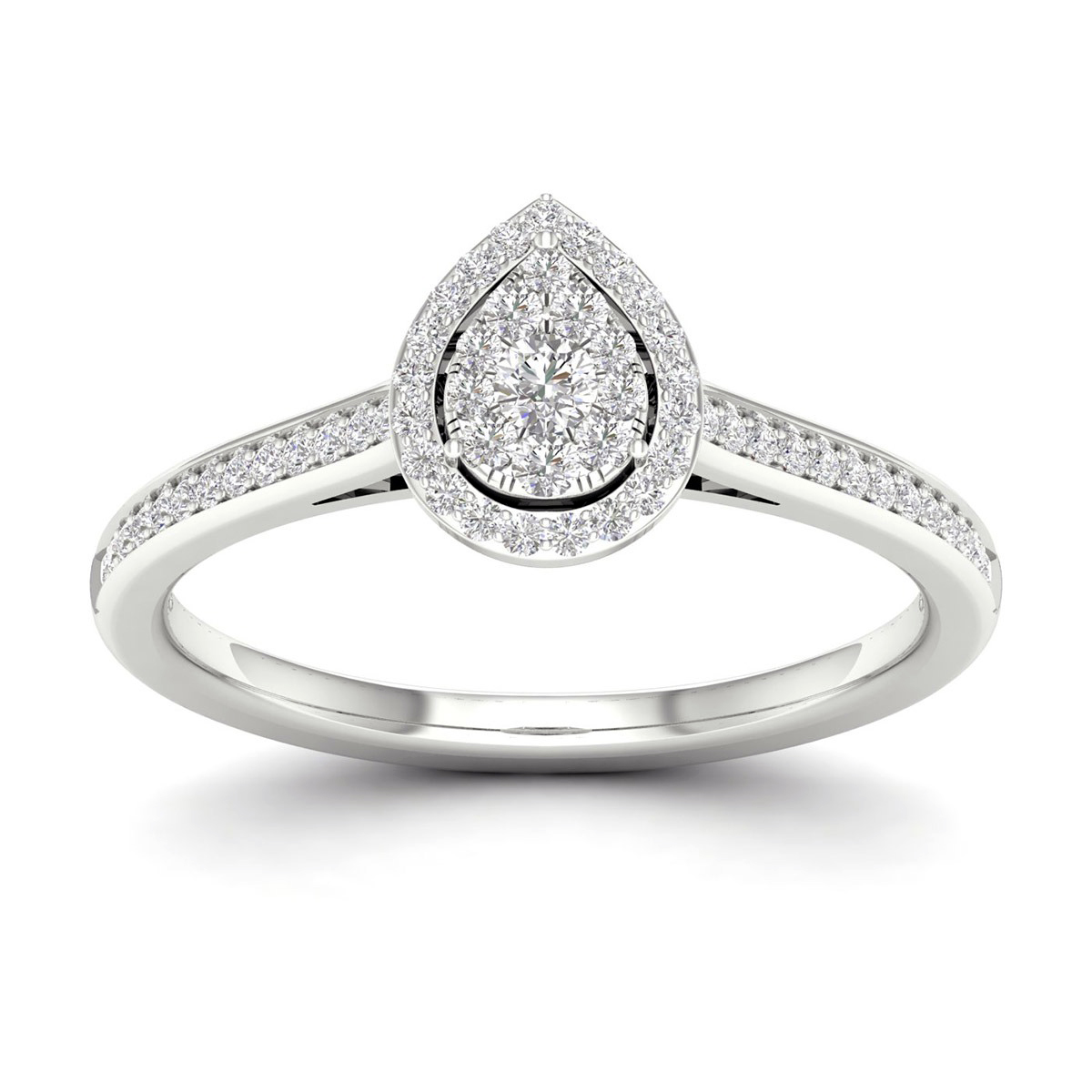 Lykka Elegance white gold diamond ring 0.25 ct drop 