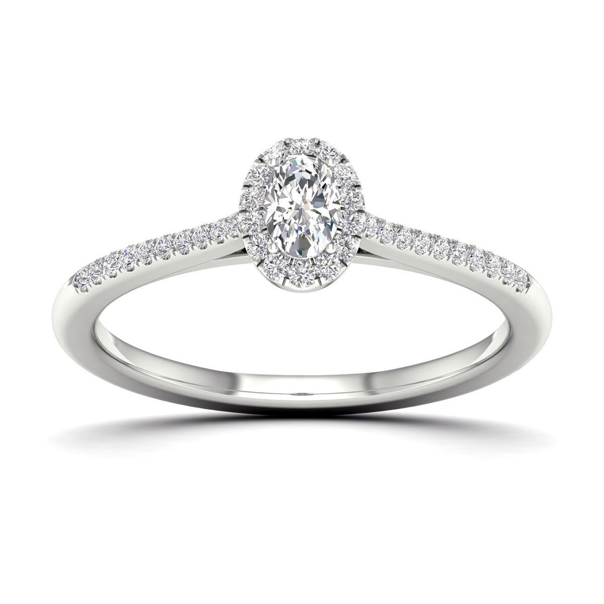 Lykka Elegance diamond ring 0.25 ct side-stone halo 