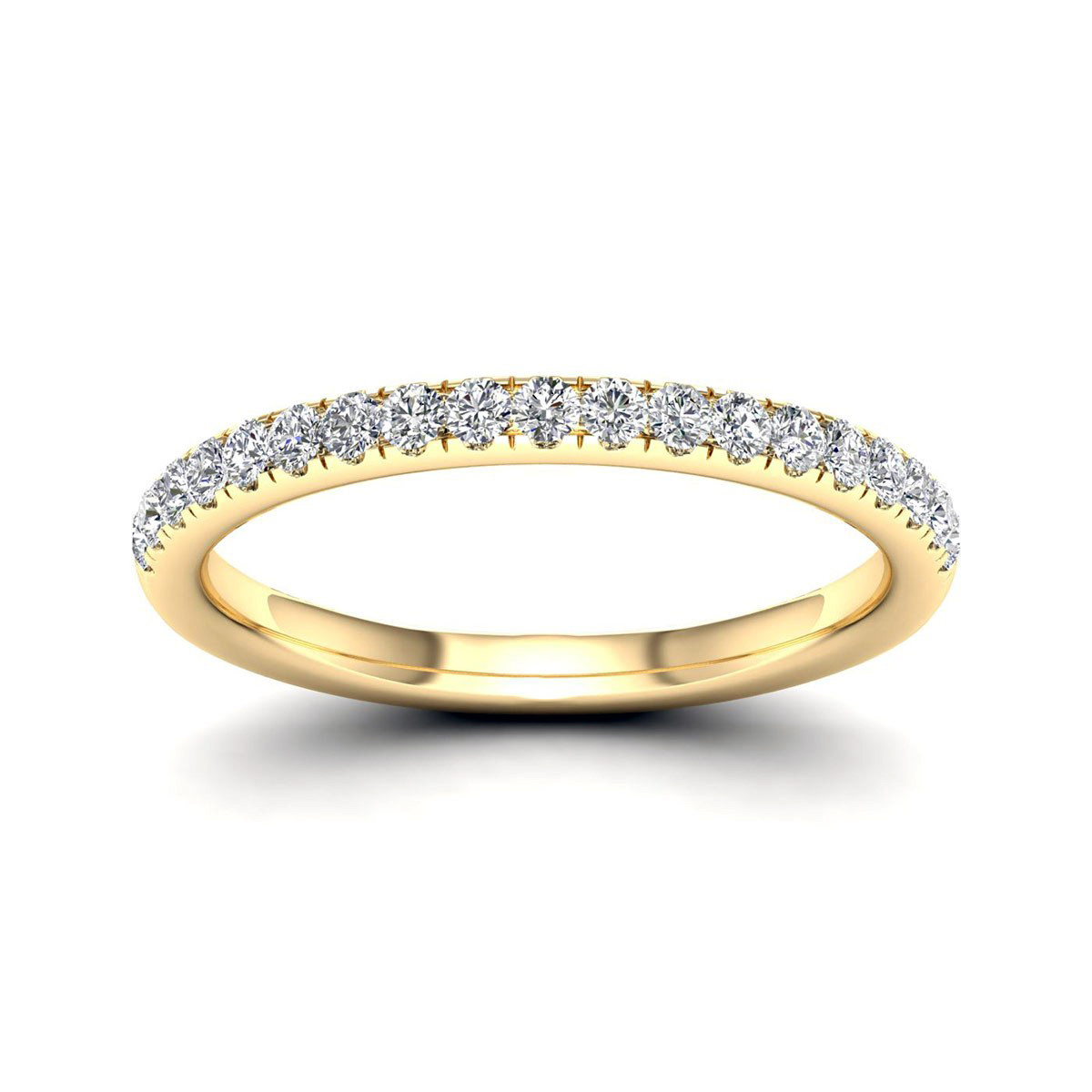 Lykka Elegance yellow gold row diamond ring 0.25ct