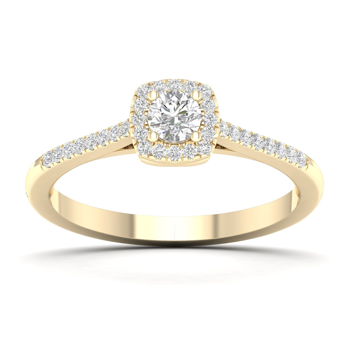 Lykka Elegance yellow gold halo diamond ring 0.33ct-175