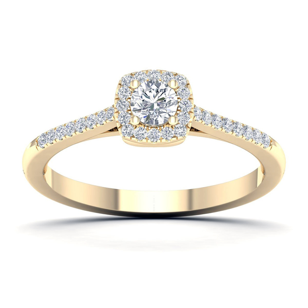Lykka Elegance yellow gold halo diamond ring 0.33ct