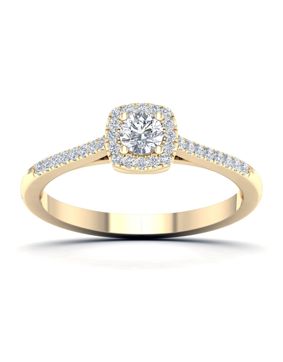 Lykken Elegance yellow gold halo diamond ring 0.33ct