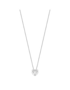 Lykken Hearts heart necklace silver zirconia 42+3cm
