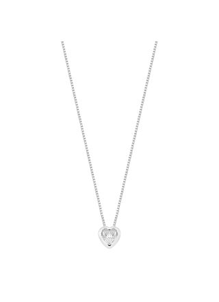 Lykken Hearts heart necklace silver zirconia 42+3cm