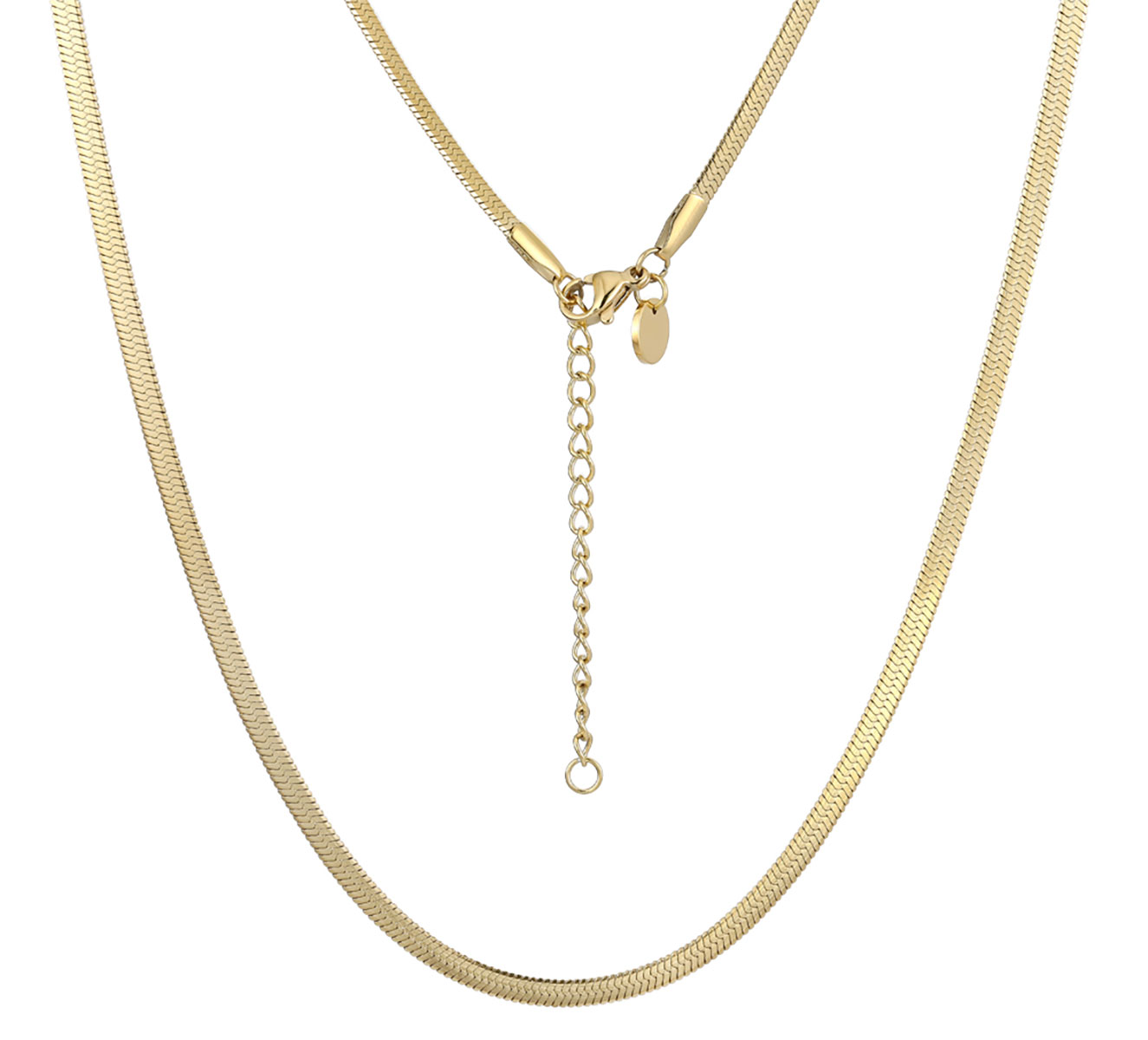 Lykka Trend Herringbone goldplated steel necklace