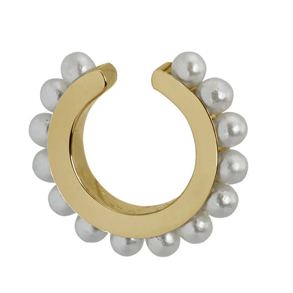 Lykka Strong goldplated steel ear cuff earrings pearl