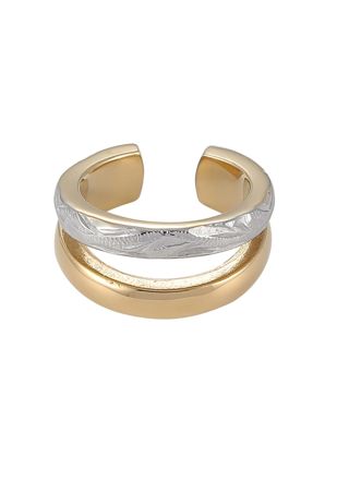 Lykka Strong earcuff two-colored steel earrings