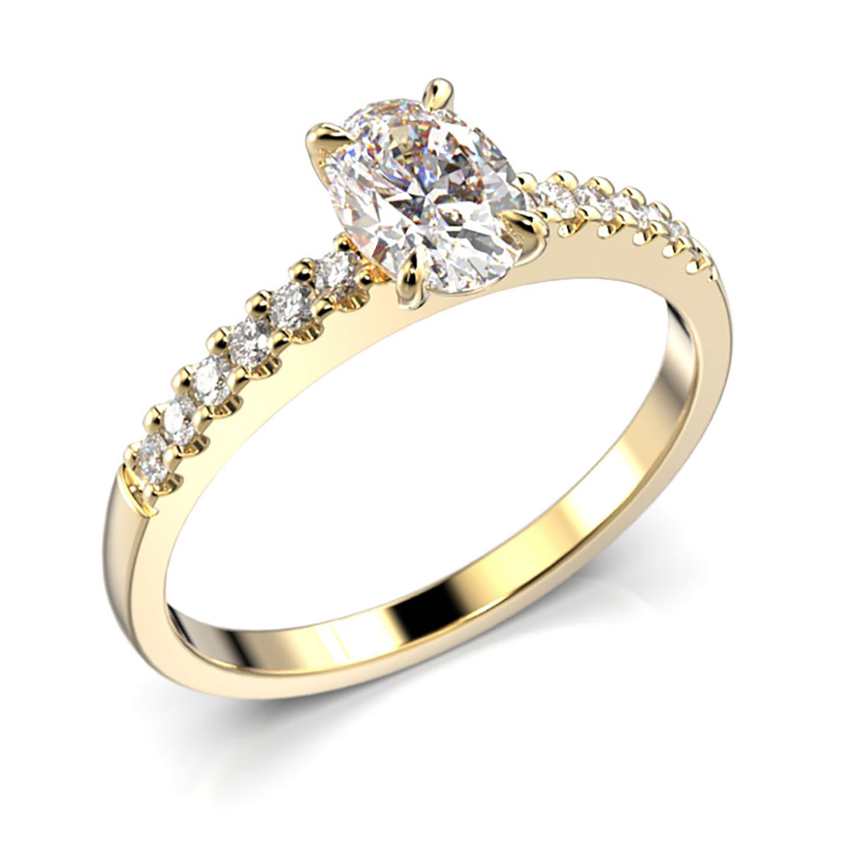 Festive Selena Side diamond ring gold 0.62ct 703-062-KK 14-703-062-KK-LABGVS1