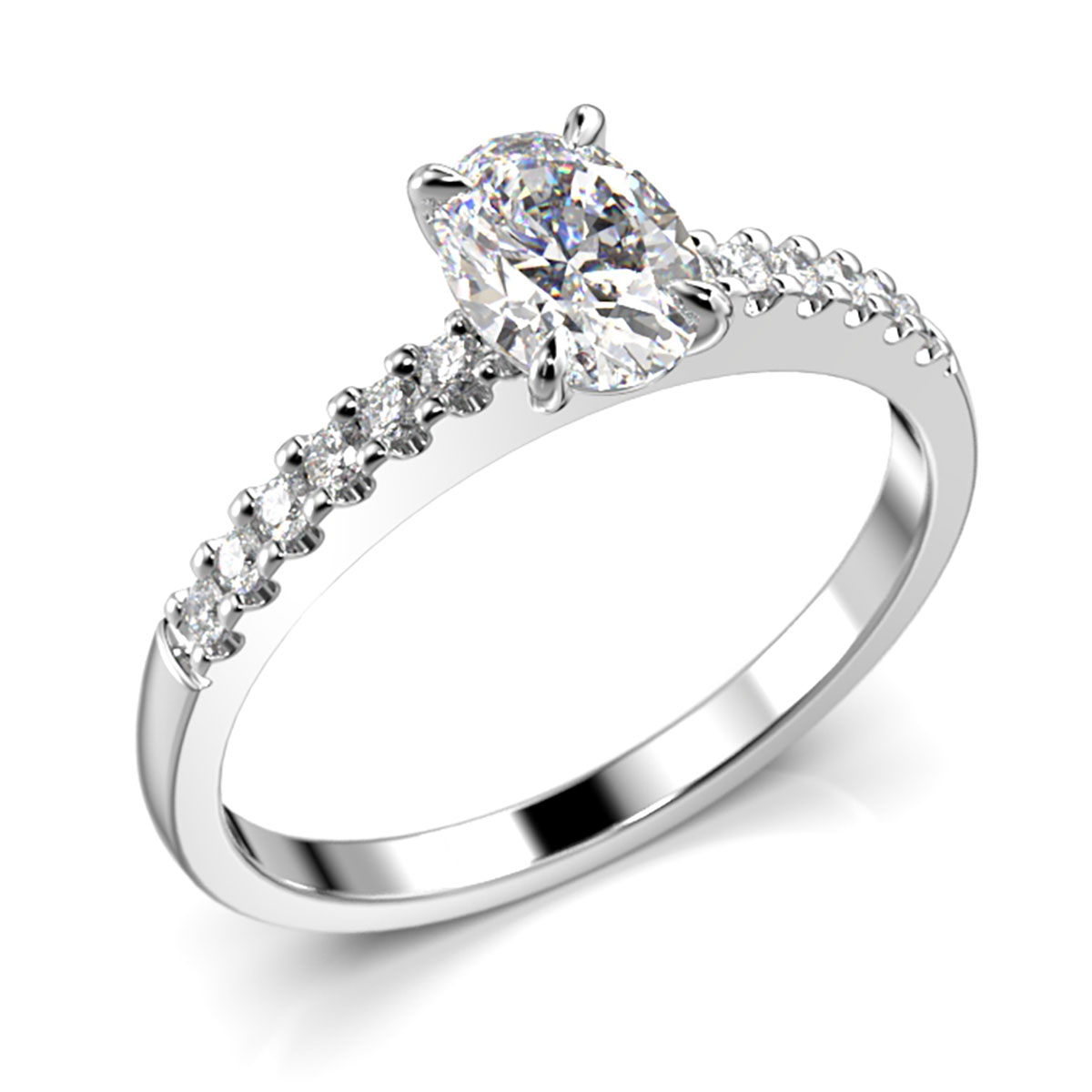 Festive Selena Side diamond ring white gold 0.62ct 703-062-VKLABG