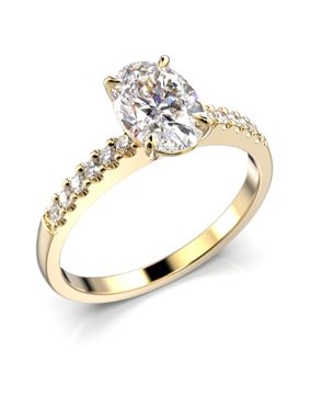 Festive Selena Side diamond ring gold 1.12ct 703-112-KK