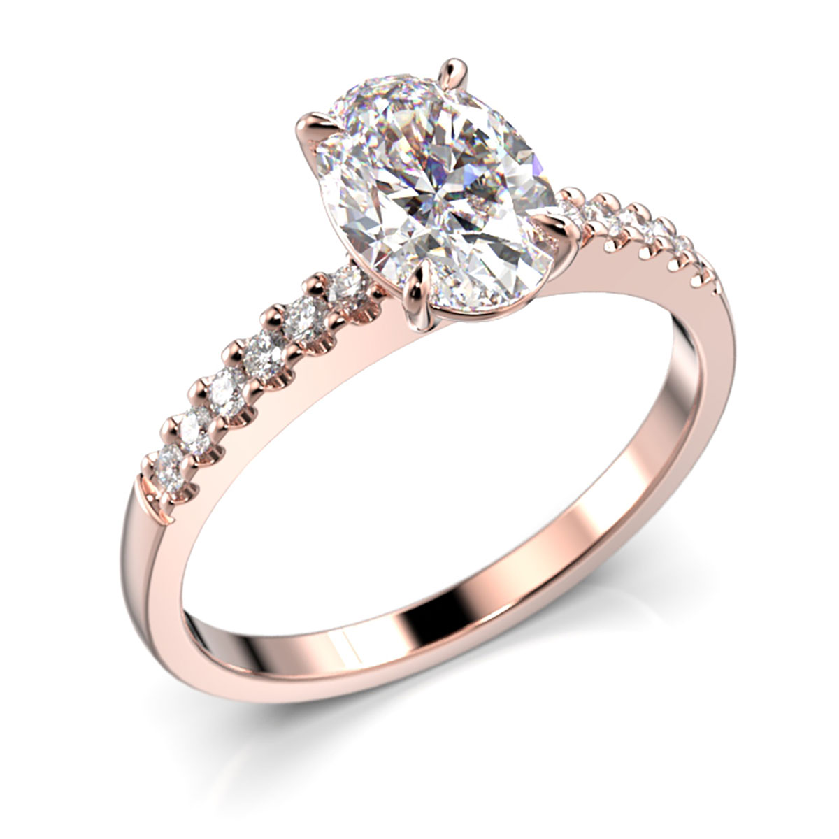 Festive Selena Side diamond ring rose gold 1.12ct 703-112-PK