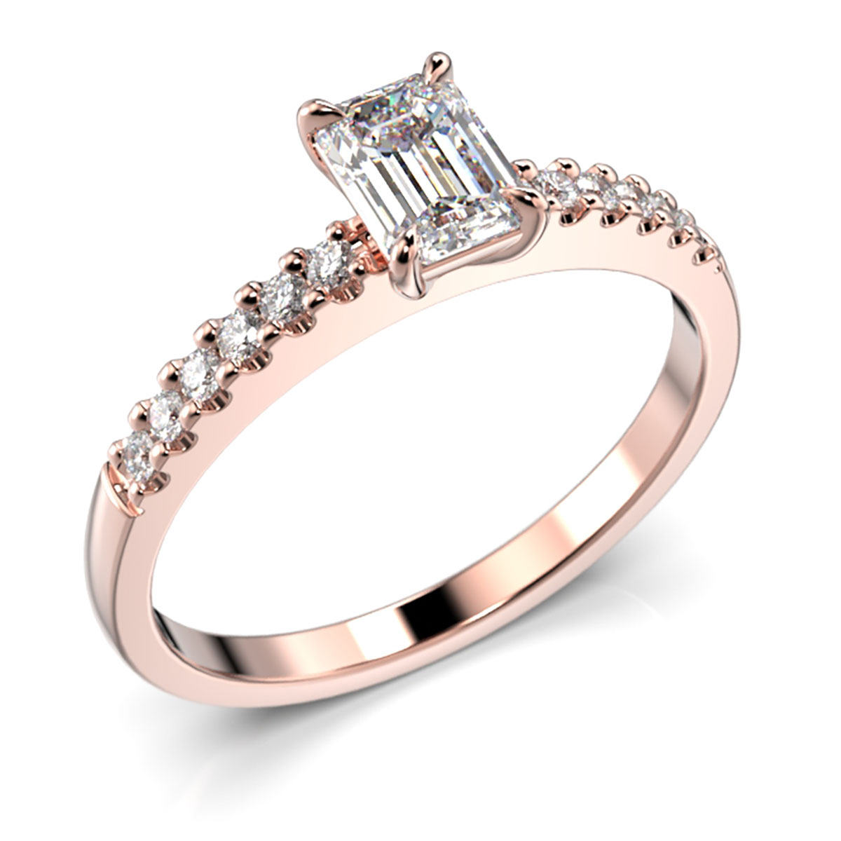 Festive Serena Side diamond ring rose gold 0.62ct 704-062-PK