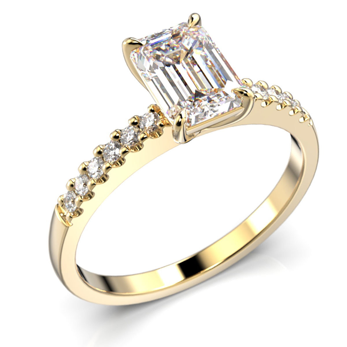 Festive Serena Side diamond ring gold 1.12ct 704-112-KK