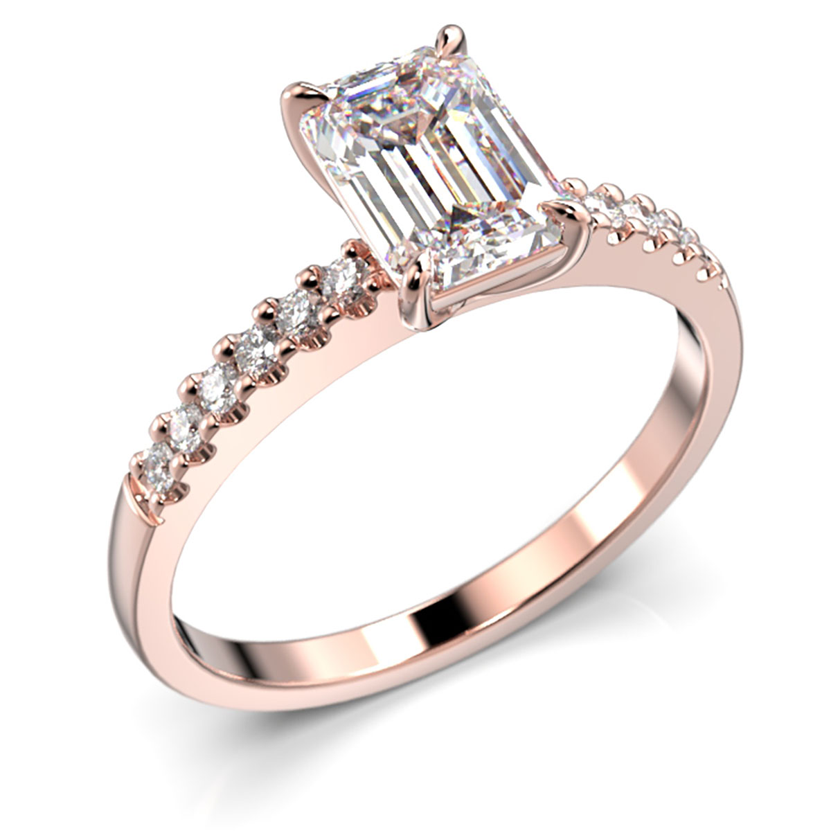 Festive Serena Side diamond ring rose gold 1.12ct 704-112-PK
