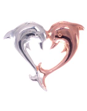 Silver Bar dolphint 2-coloured pendant 20 mm 7041