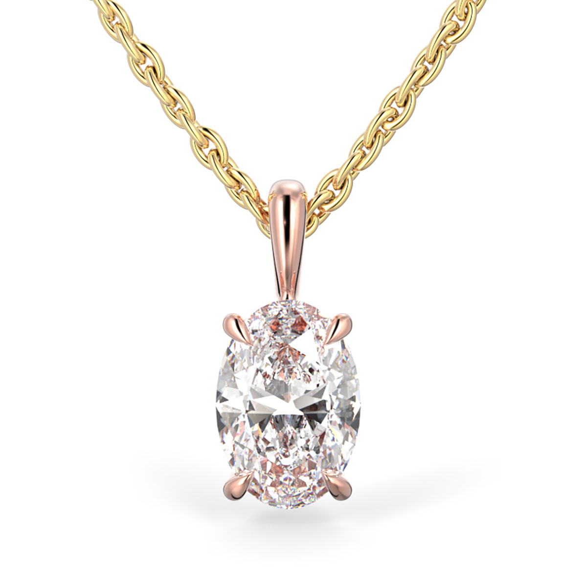 Festive Selena diamond pendant rose gold 1.00ct 705-100-PK