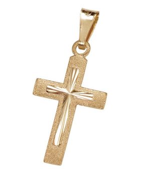 Saurum 14k gold cross pendant 707700000