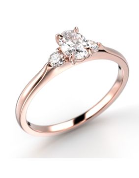 Festive Megan Oval diamond ring rose gold 0.40ct 709-040-PK