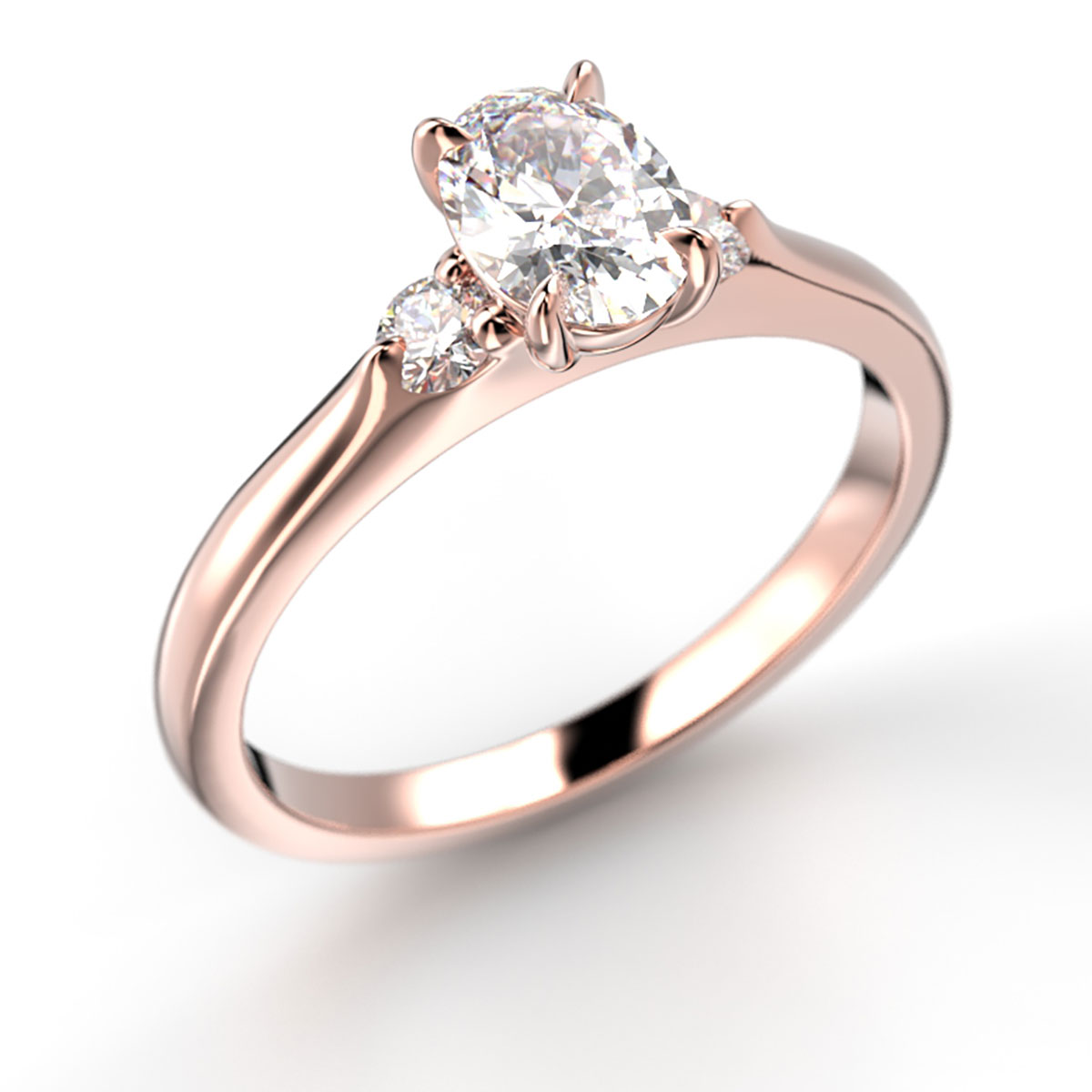 Festive Megan Oval diamond ring rose gold 0.64ct 709-064-PK