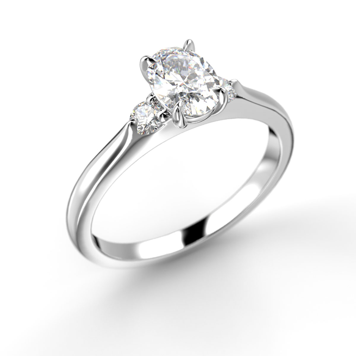 Festive Megan Oval diamond ring white gold 0.64ct 709-064-VK
