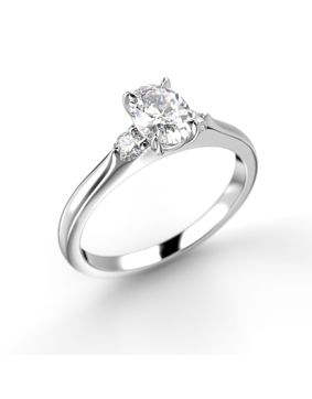 Festive Megan Oval diamond ring white gold 0.64ct 709-064-VK