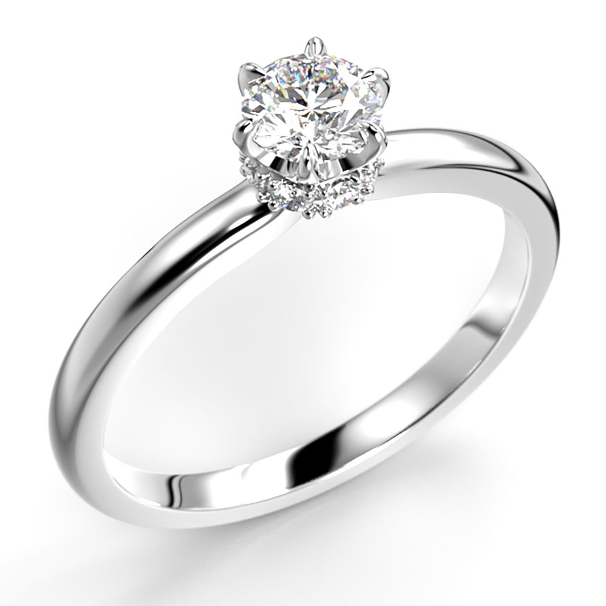 Festive Heidi Hidden Halo diamond ring white gold 0.38ct 710-038-PK
