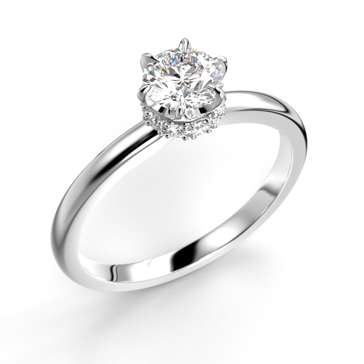 Festive Heidi Hidden Halo diamond ring white gold 0.60ct 710-060-VK
