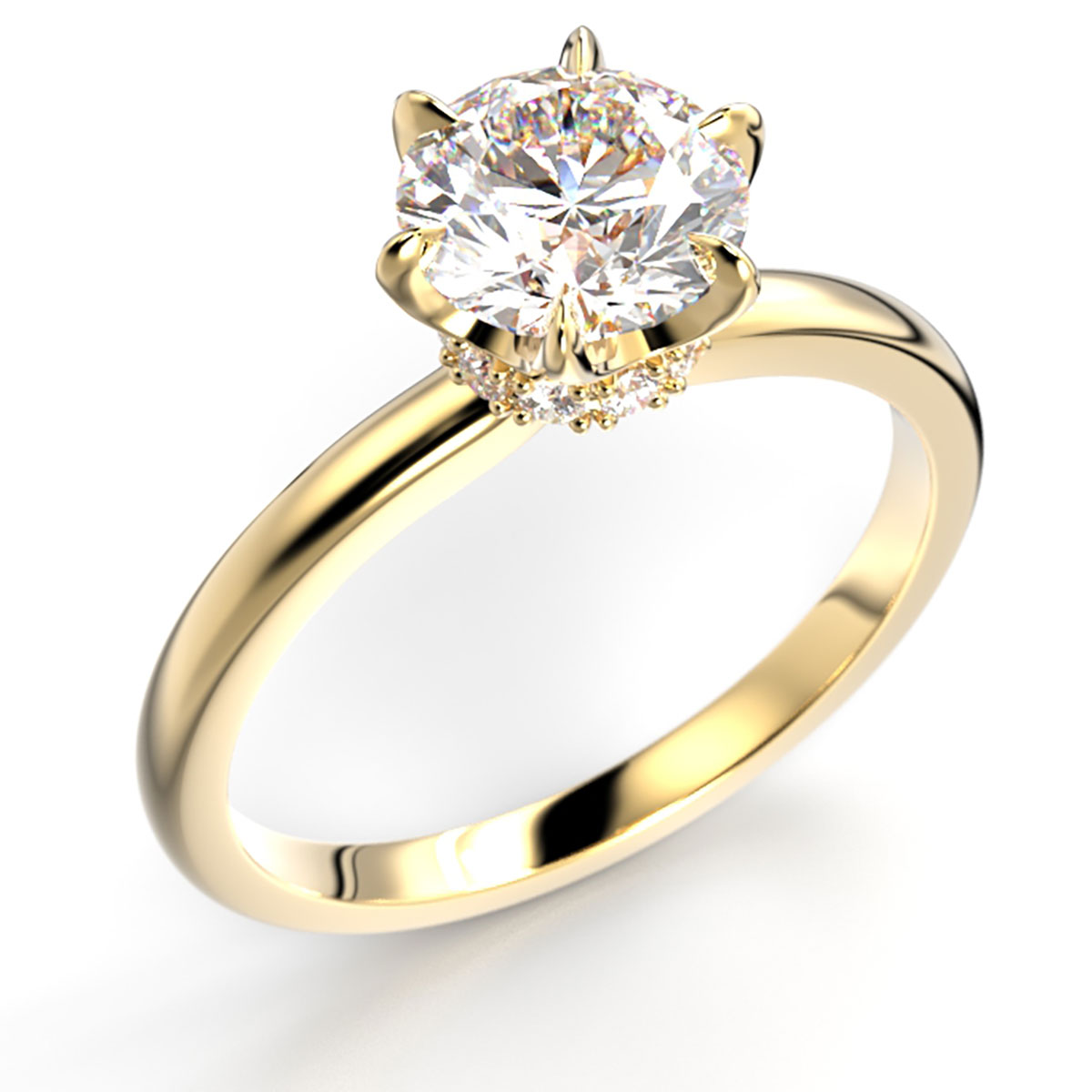 Festive Heidi Hidden Halo diamond ring gold 1.10ct 710-110-KK