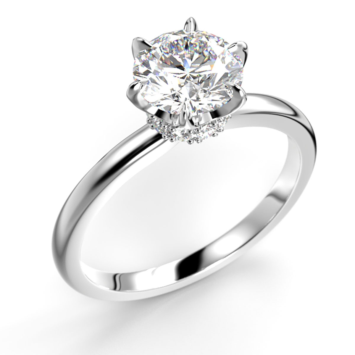 Festive Heidi Hidden Halo diamond ring white gold 1.10ct 710-110-VK