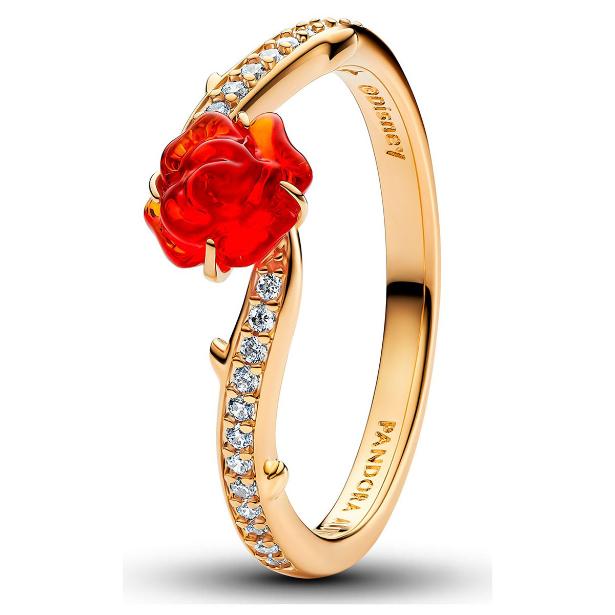 Pandora Disney Beauty and the Beast Enchanted rose ring gold-plated 163984C01