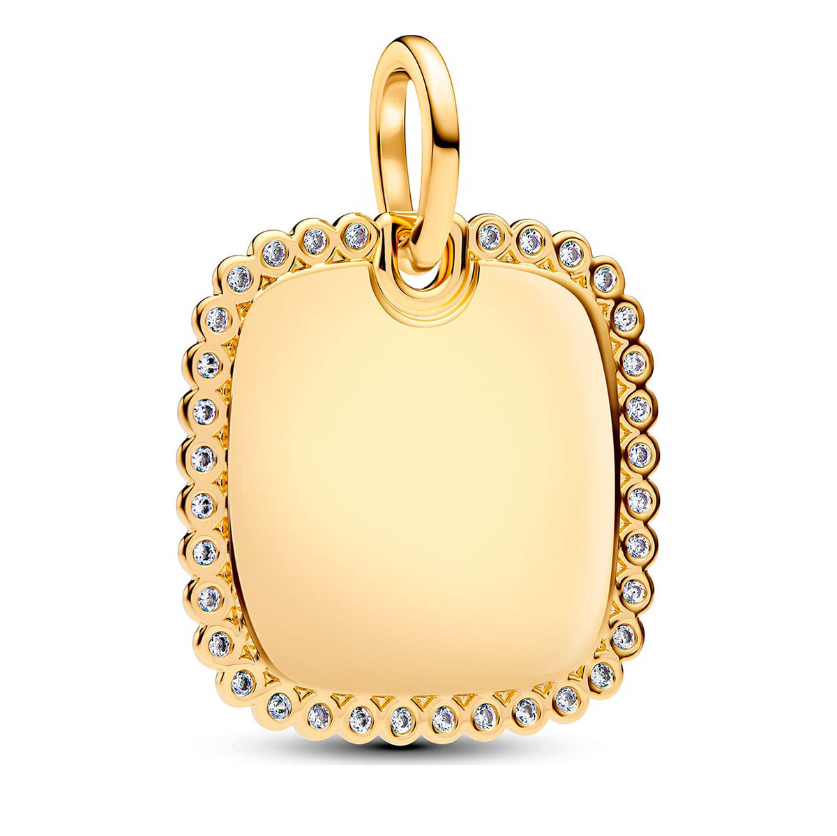 Pandora Moments gold-plated engravable square pendant 364009C01