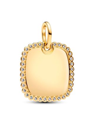 Pandora Moments gold-plated engravable square pendant 364009C01
