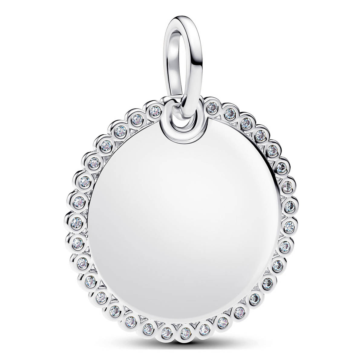 Pandora Moments engravable silver pendant 394007C01