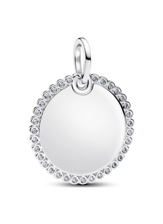 Pandora Moments engravable silver pendant 394007C01